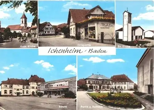 AK, Ichenheim Baden, fünf innerstädt. Abb., um 1970