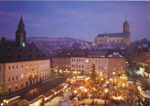 AK, Annaberg Buchholz, Blick auf den Weihnachtsmarkt, um 1997