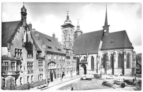 AK, Schmalkalden, Altmarkt mit Rathaus, 1962