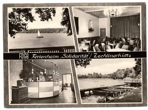 AK, Zechlinerhütte Kr. Neuruppin, FDGB Ferienheim "Solidarität", vier Abb., 1965