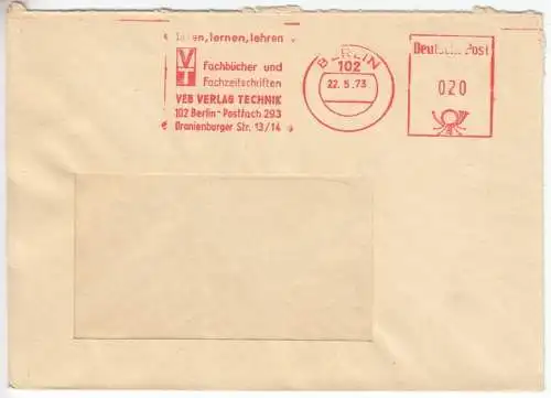 AFS, VEB Verlag Technik, 102 Berlin, o Berlin, 102, 22.5.73