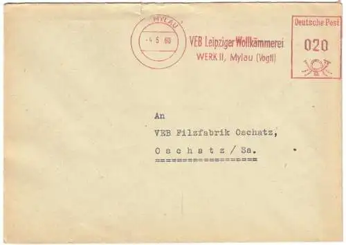 AFS, VEB Leipziger Wollkämmerei, Werk II, Mylau (Vogtl.), o Mylau, 4.5.60