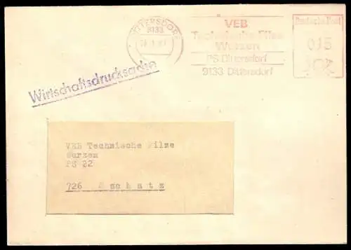 AFS, VEB Technische Filze Wurzen, PS Dittersdorf.., o Dittersdorf, 9133, 23.1.81