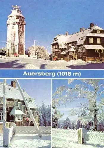 AK, Oberwildenthal Erzgeb., Auersberg, drei Winterabb., 1978