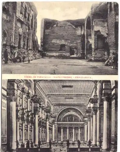 zwei großformatige AK, Rom, Terme de Caracalla, Caracalla-Thermen, um 1930