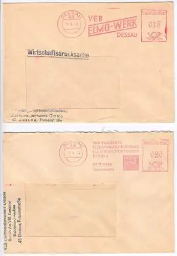 AFS, Elektromotorenwerk Dessau, zwei Varianten, o Dessau, 45, 2.6.71 bzw. 3.4.73