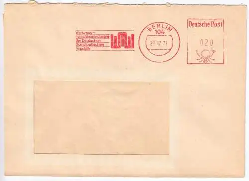 AFS, WMW, Werkzeugmaschinenindustrie der DDR, o Berlin, 104, 29.12.72