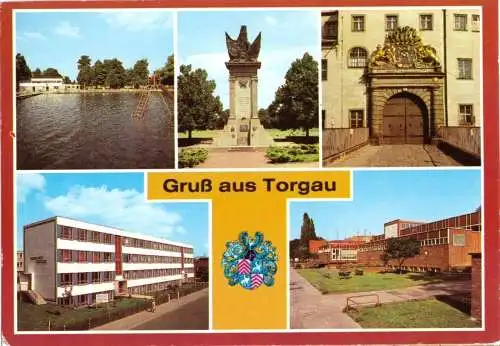 AK, Torgau, fünf Abb., gestaltet, 1985