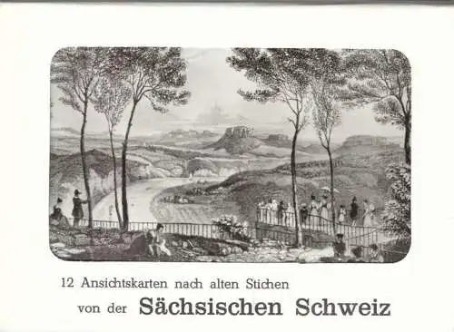 AK-Mappe mit 12 Foto-AK, Sächsische Schweiz nach alten Stichen, 1979