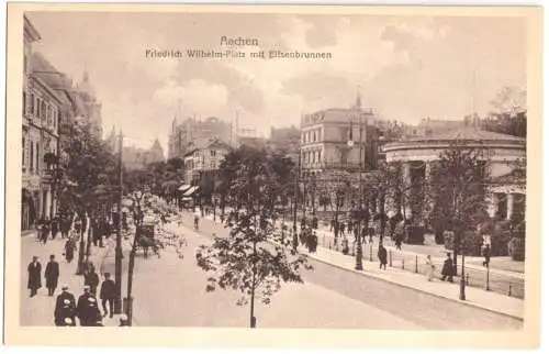 AK, Aachen, Friedrich-Wilhelm-Platz, belebt, 1917