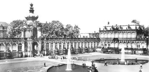 AK lang, Dresden, Partie im Zwinger, Version 1, 1968