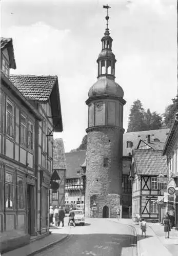 AK, Stolberg Harz, Straßenpartie mit Seigerturm, 1972