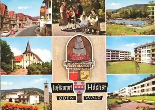 AK, Höchst Odenwald, 7 Abb, Teilansichten, V1, ca. 1970