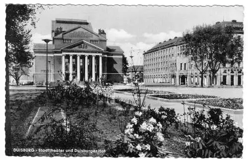 AK, Duisburg, Stadttheater und Duisburger Hof, 1964