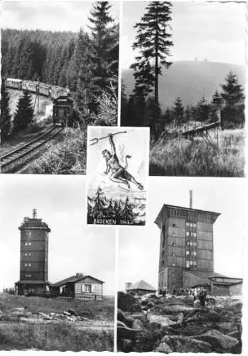 AK, Brocken Harz, vier Abb., 1958