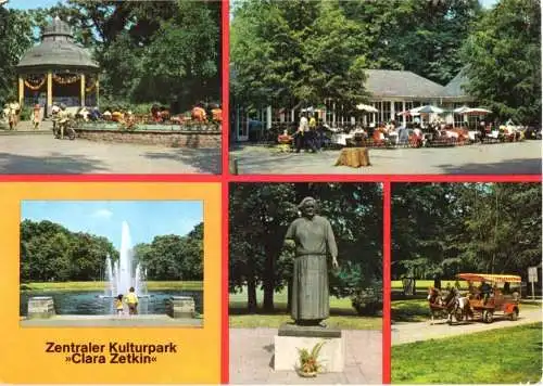 AK, Leipzig, Zentraler Kulturpark "Clara Zetkin", fünf Abb., 1978