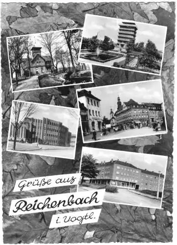 AK, Reichenbach i. V., fünf Abb., gestaltet, 1965