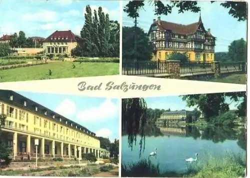 AK, Bad Salzungen, 4 Abb., u.a. Parktheater, 1964