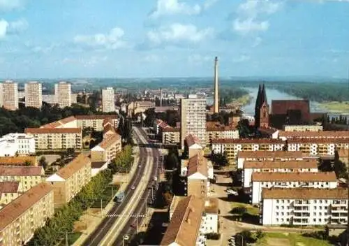 AK, Frankfurt Oder, Blick auf die Karl-Marx-Str., 1986