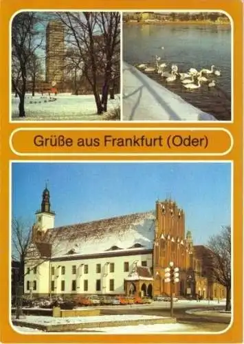 AK, Frankfurt Oder, drei Winteransichten, 1987