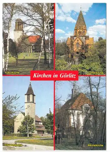 AK, Görlitz, Kirchen in Görlitz, vier Abb., um 1993