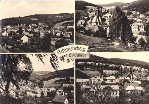 AK, Schmiedeberg Erzgeb., vier Teilansichten, 1963