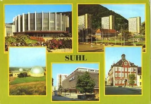 AK, Suhl, 5 Abb, u.a. Stadthalle der Freundschaft, 1982