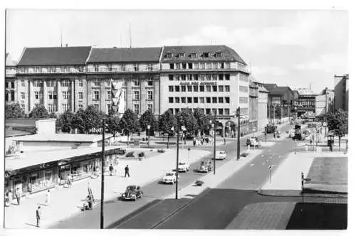 Ansichtskarte, Berlin Mitte, Friedrichstr. / Ecke unter den Linden, Nachkriegszustand, 1964
