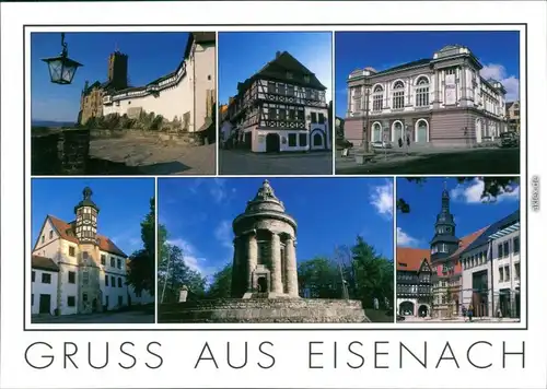 Eisenach Wartburg, Lutherhaus, Theater, Steinhof, Denkmal, Rathaus am Markt 2000