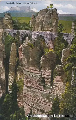 Ansichtskarte Wehlen Basteibrücke b Bad Schandau Pirna 1