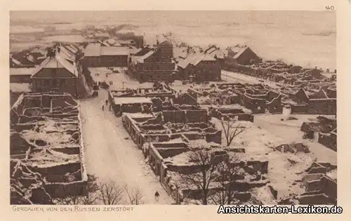 Ansichtskarte Gerdauen Von den Russen zerstört Gierdawy 