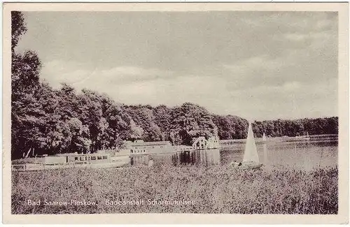 Bad Saarow Badeanstalt Scharmützelsee Ansichtskarte c195