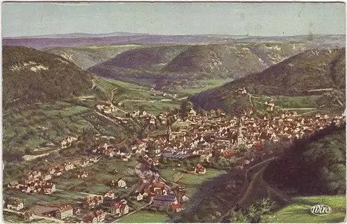 Bad Urach Totalansicht (Künstlerkarte "Wiro")