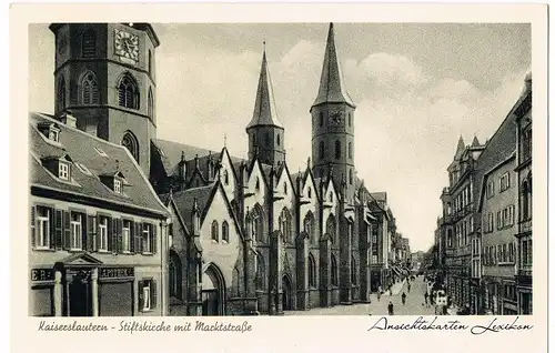 Kaiserslautern Stiftskirche und Marktstraße