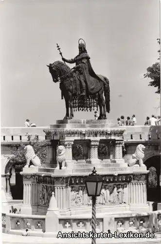 Budapest Fischerbastei, St. Stephen Denkmal Ansichtskarte 1970