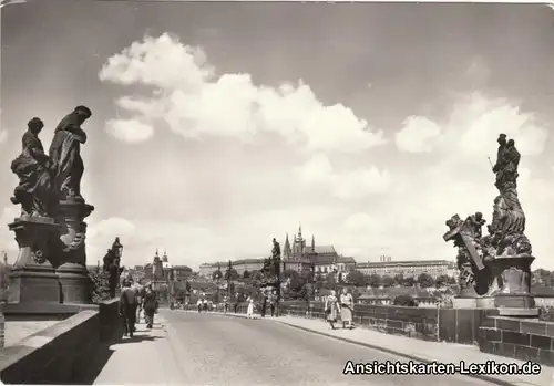 Prag Praha Karlsbrücke und Prager Burg 1965