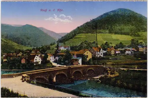 Rech (Ahrtal) Stadt und Brücke 1914