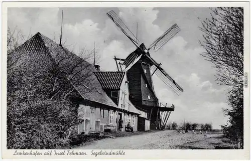 Lemkenhafen Burg (Fehmarn) Segelwindmühle Ansichtskarte Ostholstein Kiel 1940