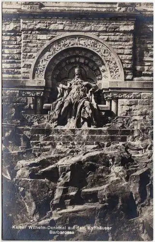 Kelbra (Kyffhäuser) Kaiser Wilhelm Denkmal - Kyffhäuser, Barbarossa Foto AK 1928