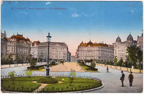 Budapest Freiheitsplatz - belebt Ansichtskarte 1915