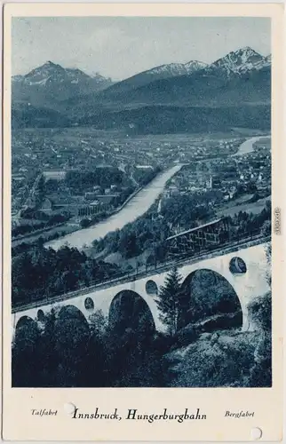 Ansichtskarte Innsbruck Hungerburgbahn (Fahrkarte) 1932