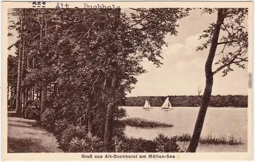 Altbuchhorst Grünheide (Mark) Blick auf den Möllensee - Boote 1929