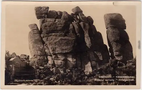 Brückenberg Krummhübel   Karpacz Mittagsteine - Bank Riesengebirge 1930