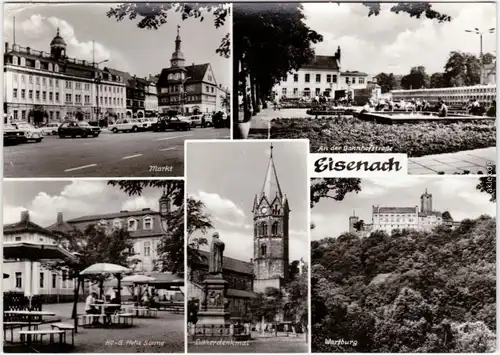 Eisenach Markt, An der Bahnhofstraße, HO-Gaststätte "Sonne",  Wartburg 1981