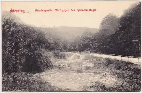 Ansichtskarte Sievering Wien Straßenpartie, Blick gegen den Hermannskogel 1908