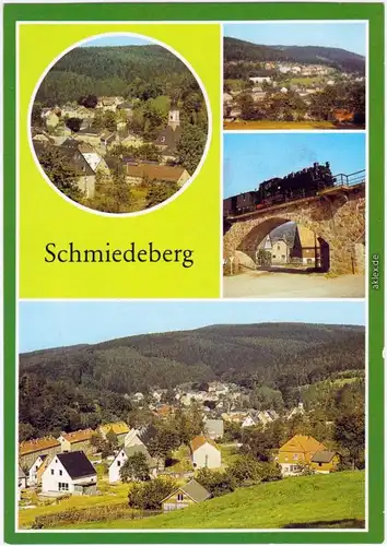 Schmiedeberg (Erzgebirge)-Dippoldiswalde Panorama-Ansichten und Viadukt 1984