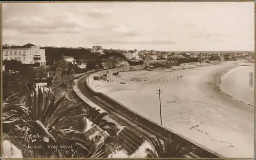 Estoril Villen, Strand und Strandpromenade Ansichtskarte 1928