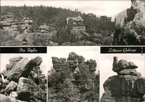 Oybin Zittauer Gebirge Töpferbaude Felsen Papagei Felsentor brütende Henne 1973