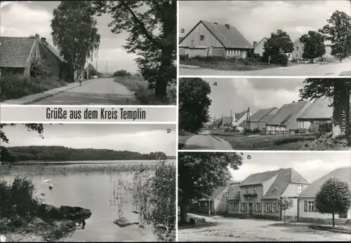 Templin Beenz - Dorfstraße, Thomsdorf - Dorfstraße mit Gaststätte 1987