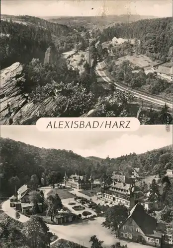 Ansichtskarte Alexisbad-Harzgerode 2x Panorama-Ansichten 1968